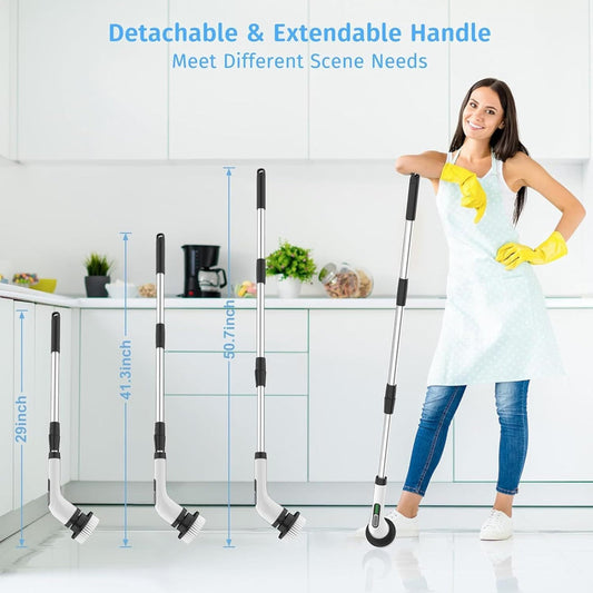 Electric Spin Scrubber | Cleaning Brush Scrubber for Home | 9 in 1 Electric Scrubber Brush