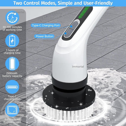Electric Spin Scrubber | Cleaning Brush Scrubber for Home | 9 in 1 Electric Scrubber Brush