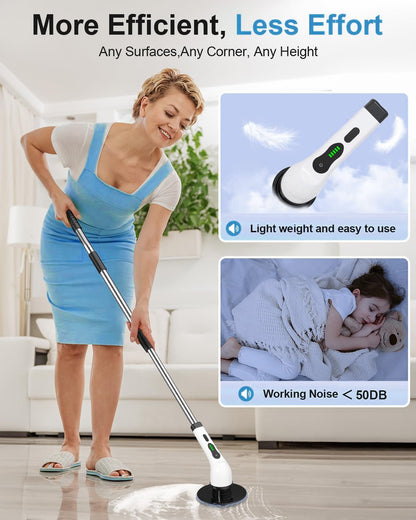 Electric Spin Scrubber | Cleaning Brush Scrubber for Home | 9 in 1 Electric Scrubber Brush