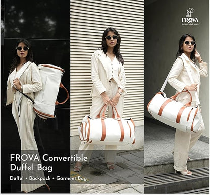 2-in-1 Convertible Garment Duffle Bag with Shoe Pouch - Weekender Travel Bag