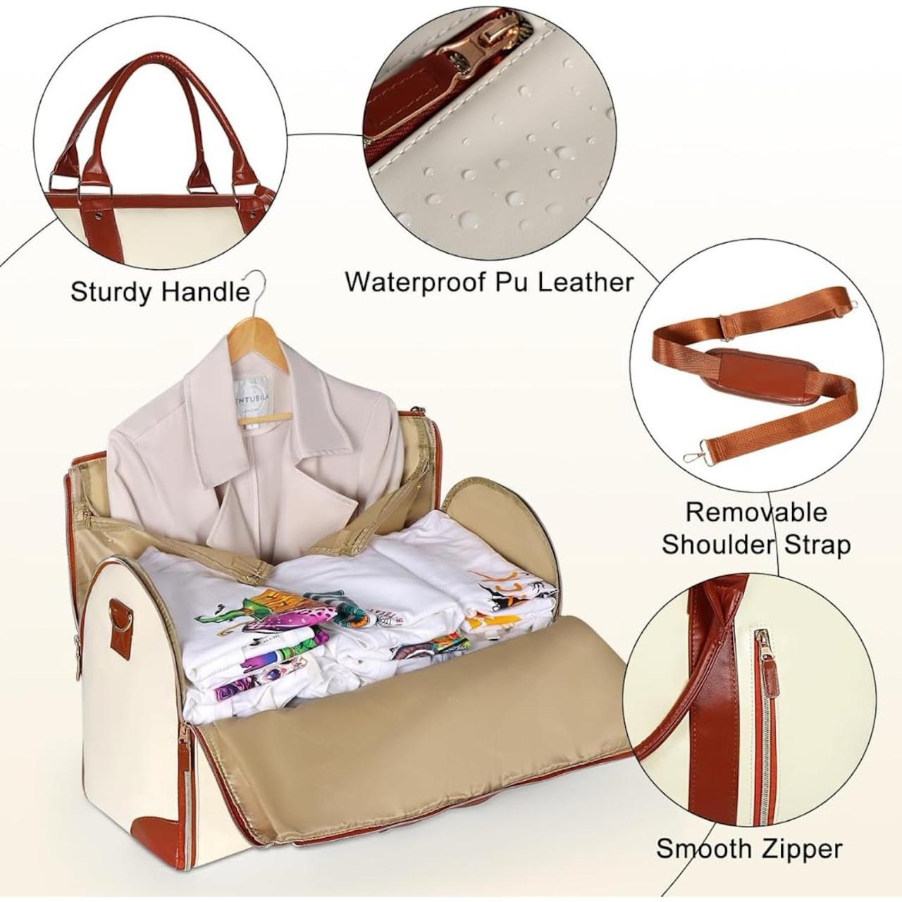 2-in-1 Convertible Garment Duffle Bag with Shoe Pouch - Weekender Travel Bag