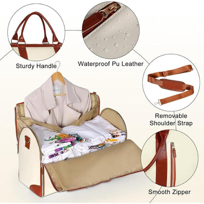 2-in-1 Convertible Garment Duffle Bag with Shoe Pouch - Weekender Travel Bag