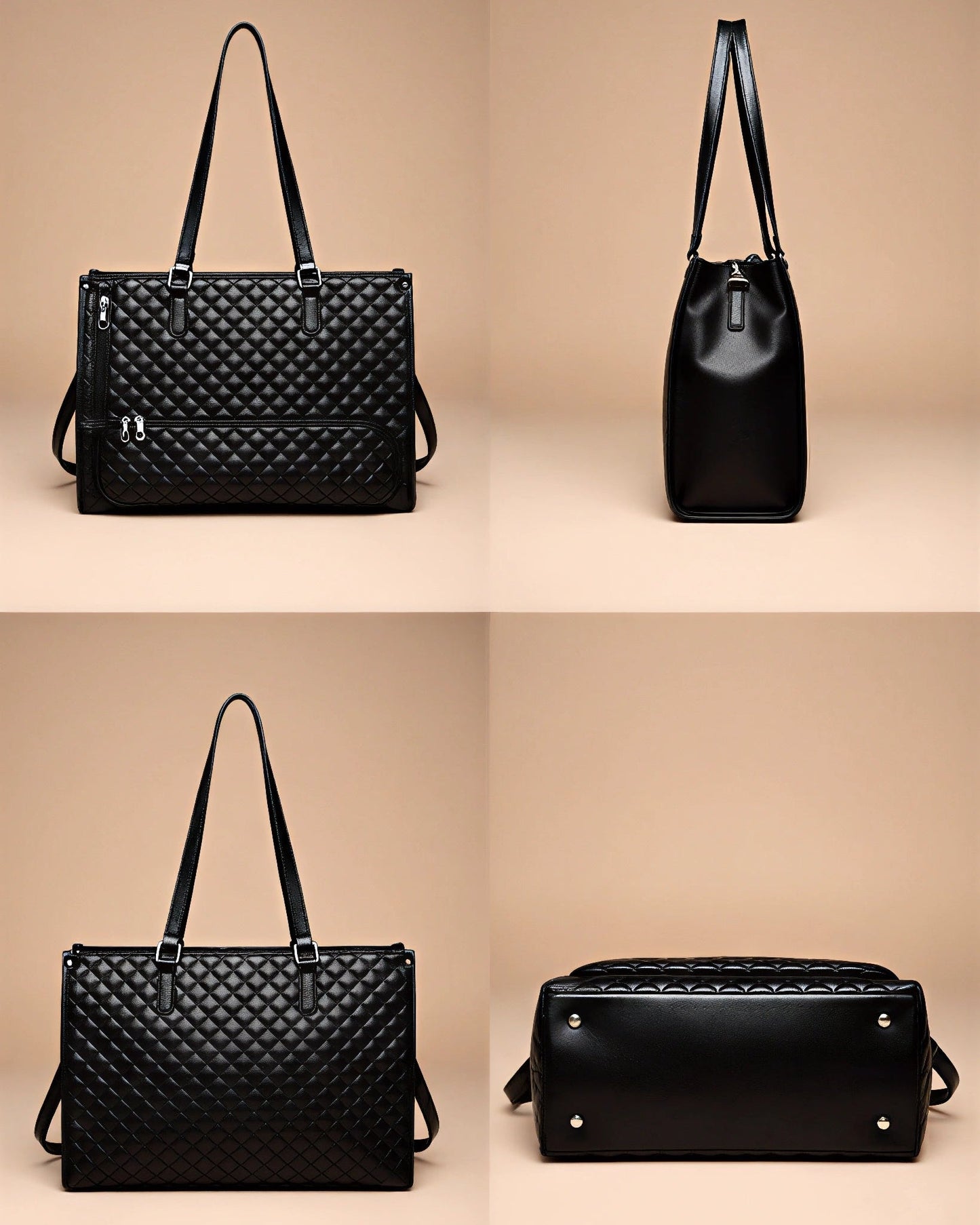 Luxury 3-in-1 Quilted Tote for Professionals